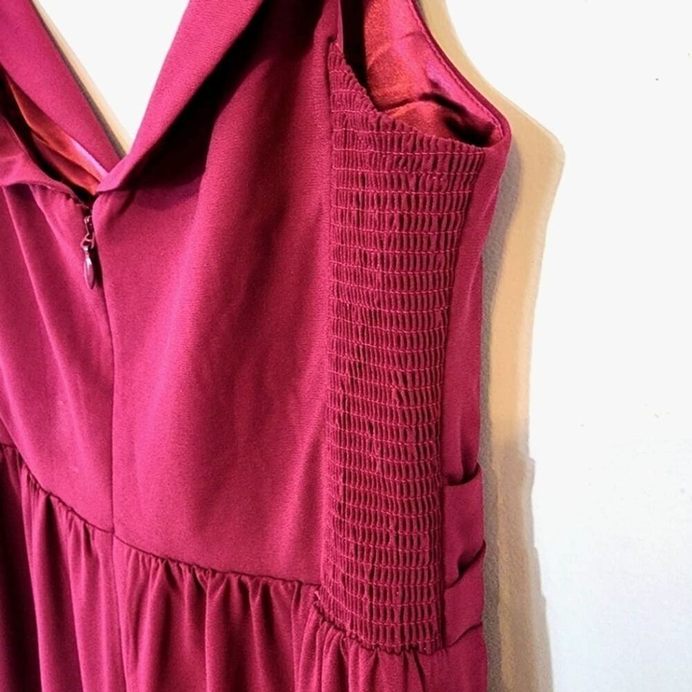 NWT City Chic Ripple Love Off the Shoulder Maxi Dress Magenta Size 12 / XXS - Picture 7 of 9